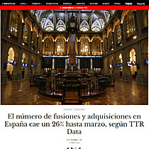 El nmero de fusiones y adquisiciones en Espaa cae un 26% hasta marzo, segn TTR Data
